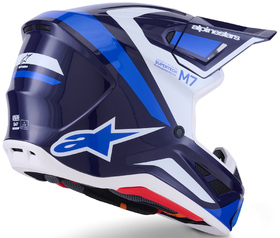 Casque cross Alpinestars S-M7 Rise Bleu 2026 Côté