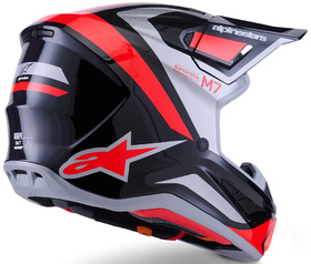 Casque cross Alpinestars S-M7 Rise Silver 2026 Côté