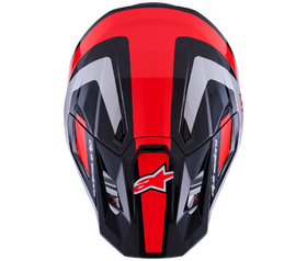 Casque cross Alpinestars S-M7 Rise Silver 2026 Dessus