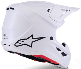 Casque cross Alpinestars S-M7 Solid Blanc 2026 Côté
