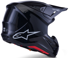Casque cross Alpinestars S-M7 Solid Noir 2026 Côté