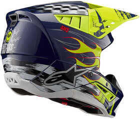 Casque cross Alpinestars SM5 Rash Jaune Fluo 2024 Côté