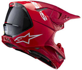 Casque cross Alpinestars Supertech M10 Flood Rouge Fluo 2024 Côté