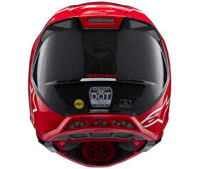 Casque cross Alpinestars Supertech M10 Flood Rouge Fluo 2024 Derrière