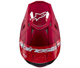 Casque cross Alpinestars Supertech M10 Flood Rouge Fluo 2024 Dessus