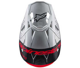 Casque cross Alpinestars Supertech M10 Flood Silver 2024 Dessus