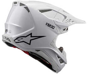 Casque cross Alpinestars Supertech M10 Solid Blanc 2024 Côté