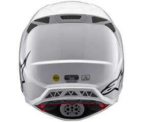 Casque cross Alpinestars Supertech M10 Solid Blanc 2024 Derrière