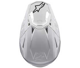 Casque cross Alpinestars Supertech M10 Solid Blanc 2024 Dessus