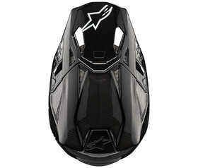 Casque cross Alpinestars Supertech M10 Solid Noir 2024 Dessus