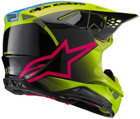 Casque cross Alpinestars Supertech M10 Unite Jaune Fluo 2024 Côté