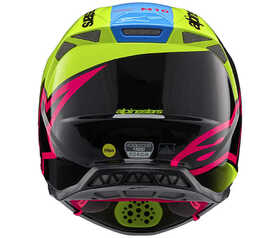 Casque cross Alpinestars Supertech M10 Unite Jaune Fluo 2024 Derrière