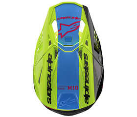 Casque cross Alpinestars Supertech M10 Unite Jaune Fluo 2024 Dessus