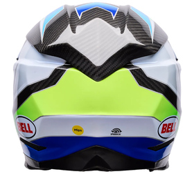 Casque cross Bell Moto-10 Spherical Grid Blanc-Bleu 2026 Derrière