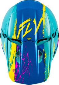 Casque cross Enfant Fly Racing Kinetic Drip Turquoise 2027 Dessus