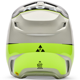 Casque cross Enfant Fox V1 Collect Gris-Jaune 2026 Derrière