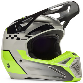Casque cross Enfant Fox V1 Collect Gris-Jaune 2026