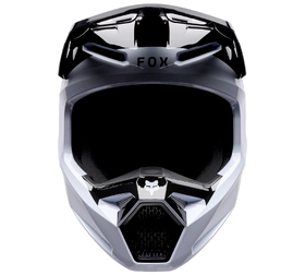 Casque cross Enfant Fox V1 Noble Noir-Blanc 2026 Devant