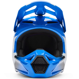 Casque cross Enfant Fox V1 Shield Bleu 2026 Devant