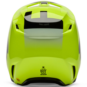 Casque cross Enfant Fox V1 Shield Jaune Fluo 2026 Derrière