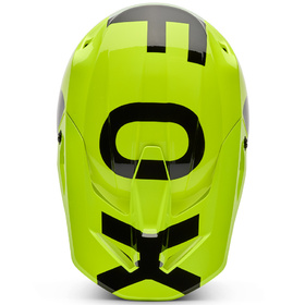 Casque cross Enfant Fox V1 Shield Jaune Fluo 2026 Dessus