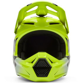 Casque cross Enfant Fox V1 Shield Jaune Fluo 2026 Devant
