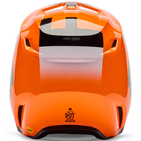 Casque cross Enfant Fox V1 Shield Orange Fluo 2026 Derrière