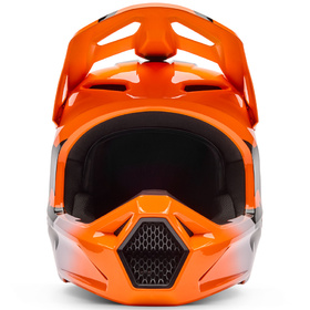 Casque cross Enfant Fox V1 Shield Orange Fluo 2026 Devant