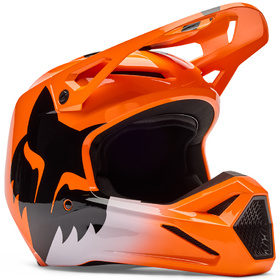 Casque cross Enfant Fox V1 Shield Orange Fluo 2026