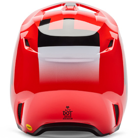 Casque cross Enfant Fox V1 Shield Rouge Fluo 2026 Derrière