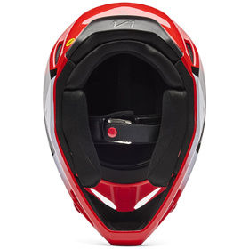 Casque cross Enfant Fox V1 Shield Rouge Fluo 2026 Dessous