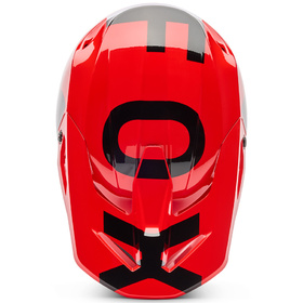 Casque cross Enfant Fox V1 Shield Rouge Fluo 2026 Dessus