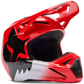 Casque cross Enfant Fox V1 Shield Rouge Fluo 2026