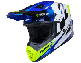 Casque cross Enfant Kenny Track Speed Neon Blue 2026 Côté