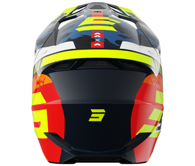 Casque cross Enfant Shot Furious Flash Bleu-Jaune Fluo 2026 Derrière