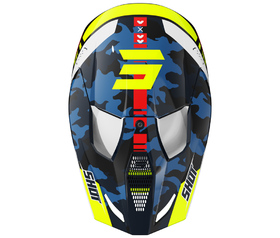 Casque cross Enfant Shot Furious Flash Bleu-Jaune Fluo 2026 Dessus