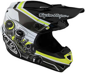 Casque cross Enfant Troy Lee Designs SE4 Polyacrylite Skooly Jaune Fluo 2023 Côté