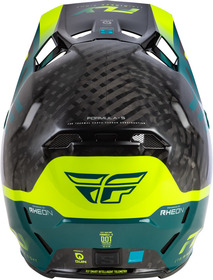 Casque cross Fly Racing Formula S Carbon Byte Jaune Fluo 2026 Derrière