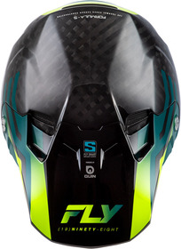Casque cross Fly Racing Formula S Carbon Byte Jaune Fluo 2026 Dessus