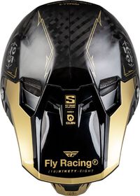 Casque cross Fly Racing Formula S Carbon Legacy Gold 2024 Dessus