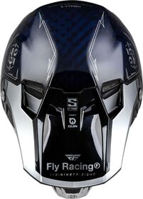 Casque cross Fly Racing Formula S Carbon Legacy Silver 2024 Dessus