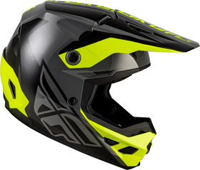 Casque cross Fly Racing Kinetic Crest Jaune Fluo 2027 Côté