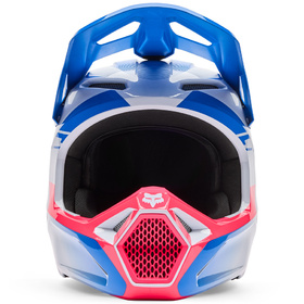 Casque cross Fox V1 Collect Bleu-Rose 2026 Devant