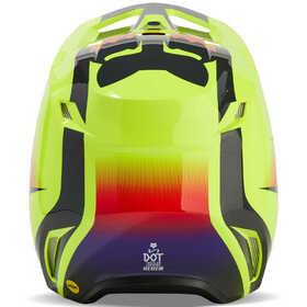 Casque cross Fox V1 Flora Jaune 2024 Derrière