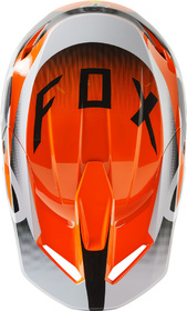 Casque cross Fox V1 Leed Orange Fluo Dessus