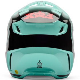 Casque cross Fox V3 Drip Turquoise 2026 Derrière