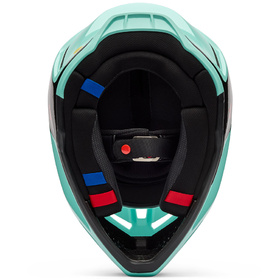 Casque cross Fox V3 Drip Turquoise 2026 Dessous