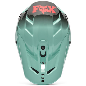 Casque cross Fox V3 Drip Turquoise 2026 Dessus