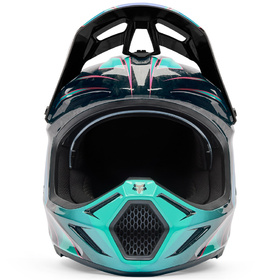 Casque cross Fox V3 RS Canvas Aqua 2026 Devant
