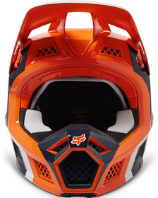 Casque cross Fox V3 RS Efekt Orange Fluo Devant
